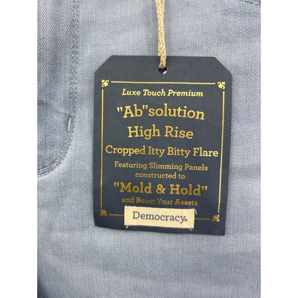 Democracy Ab Solution High Rise Cropped Flare Jean Embroidered Hem 14 NEW - Picture 5 of 7